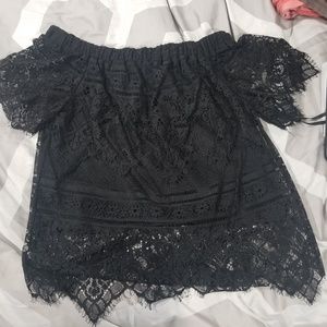 Off the Shoulder Lace Crop Top